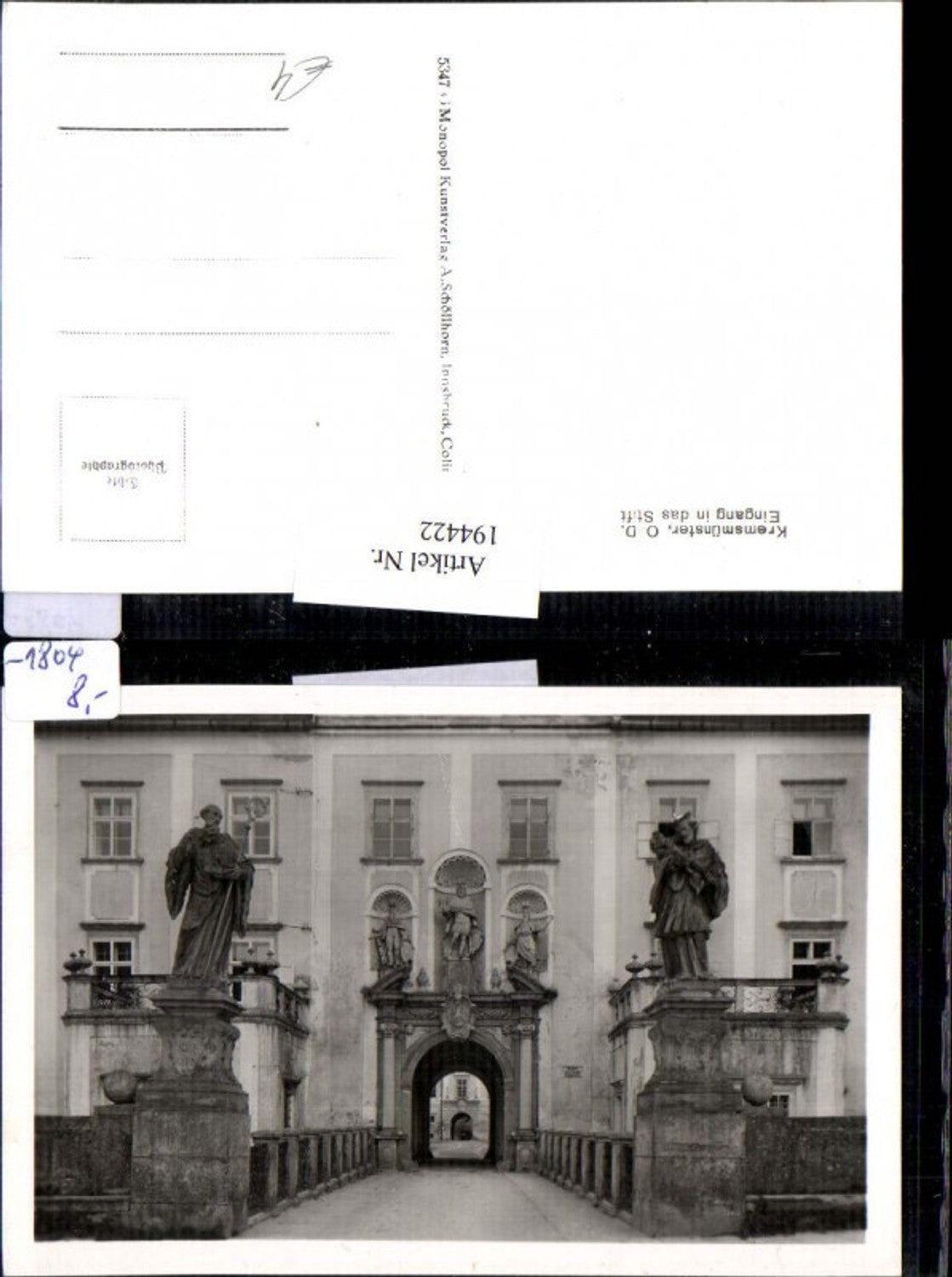194422,Kremsmünster Eingang in d. Stift