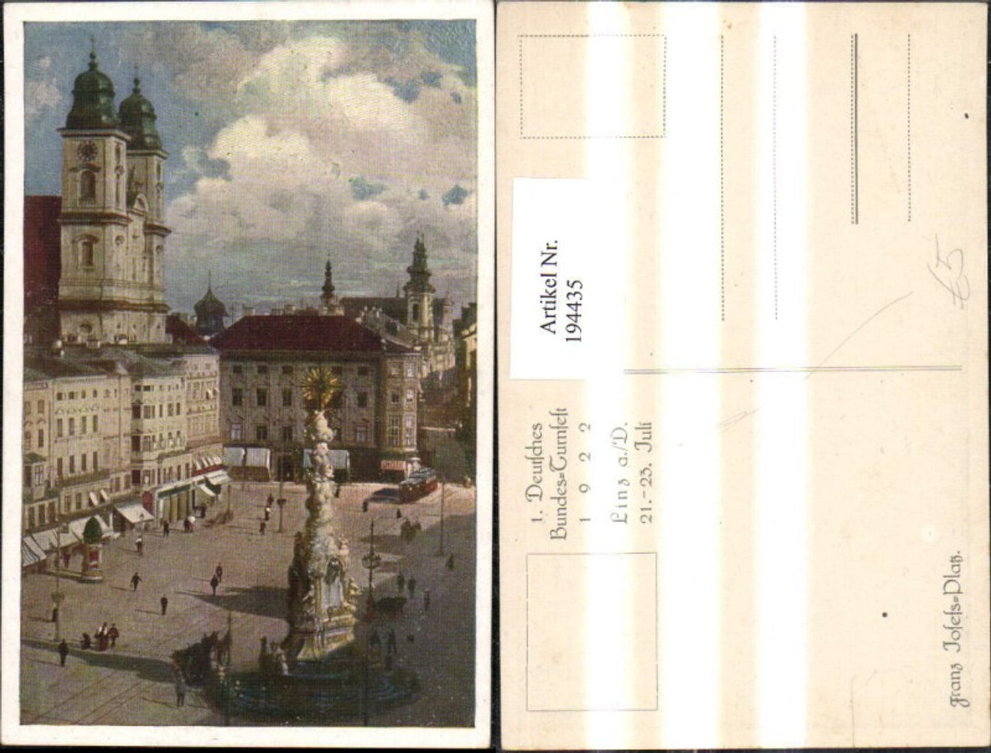 194435,Linz Franz Josefs-Platz Dreifaltigkeitssäule