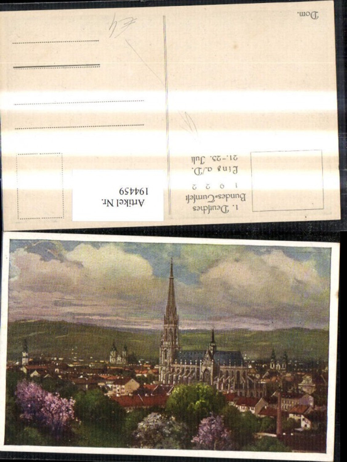 194459,Linz a. d. Donau Teilansicht Dom pub Deutsches Bundes-Turnfest
