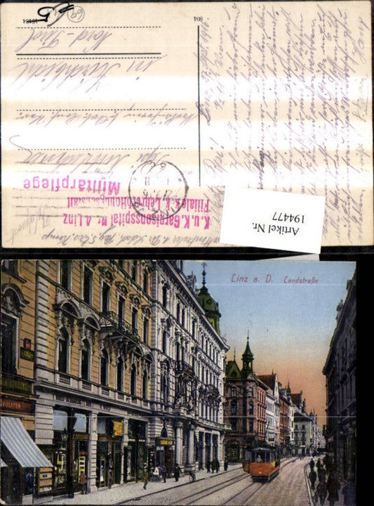194477,Linz a. d. Donau Landstraße Straßenansicht Straßenbahn