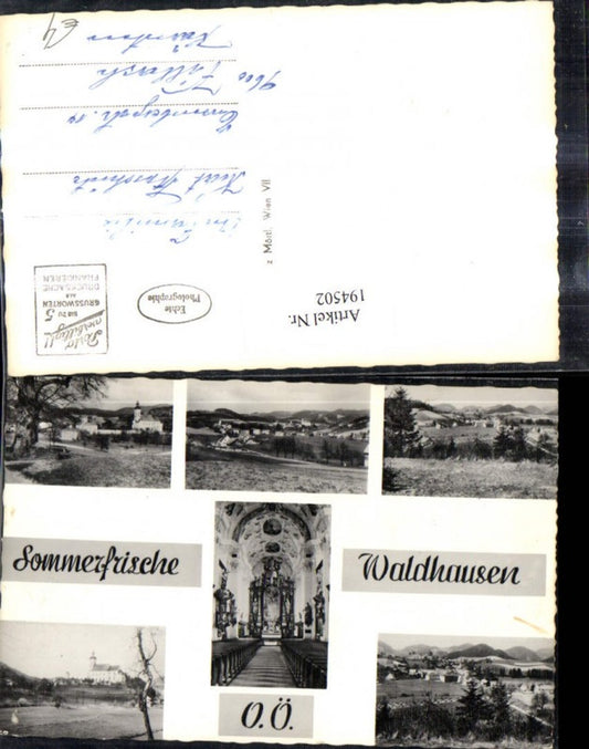 194502,Waldhausen Totale Kirche Innenansicht Mehrbildkarte