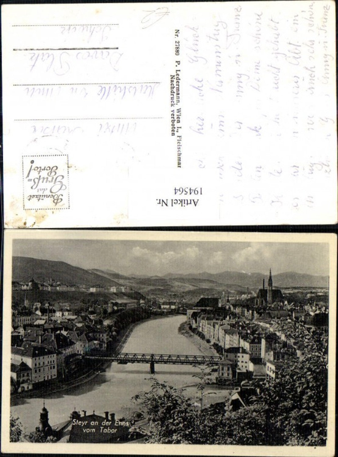 194564,Steyr a. d. Enns v. Tabor Teilansicht Brücke