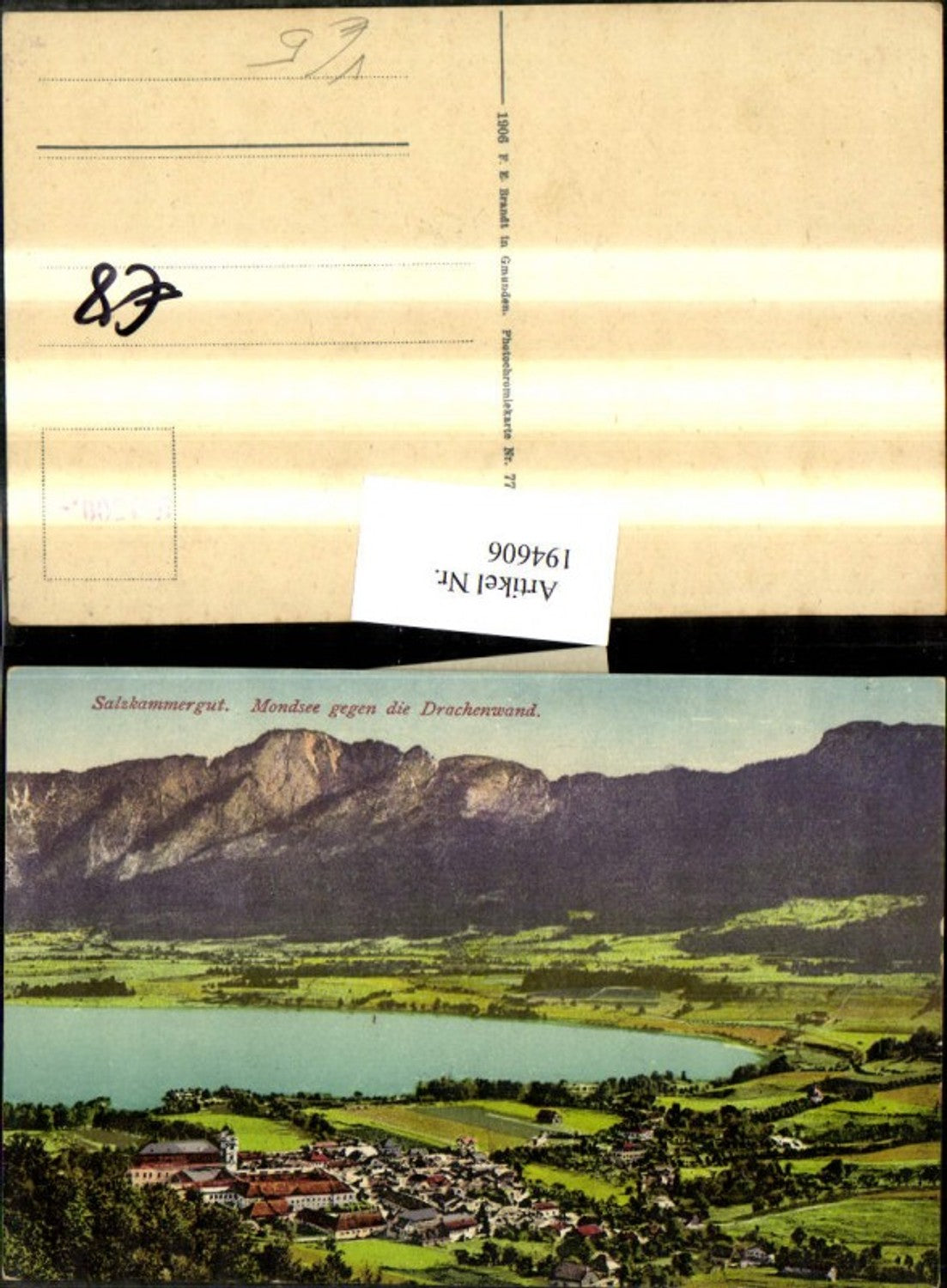 194606,Salzkammergut Mondsee geg. d. Drachenwand Totale pub Brandt 779