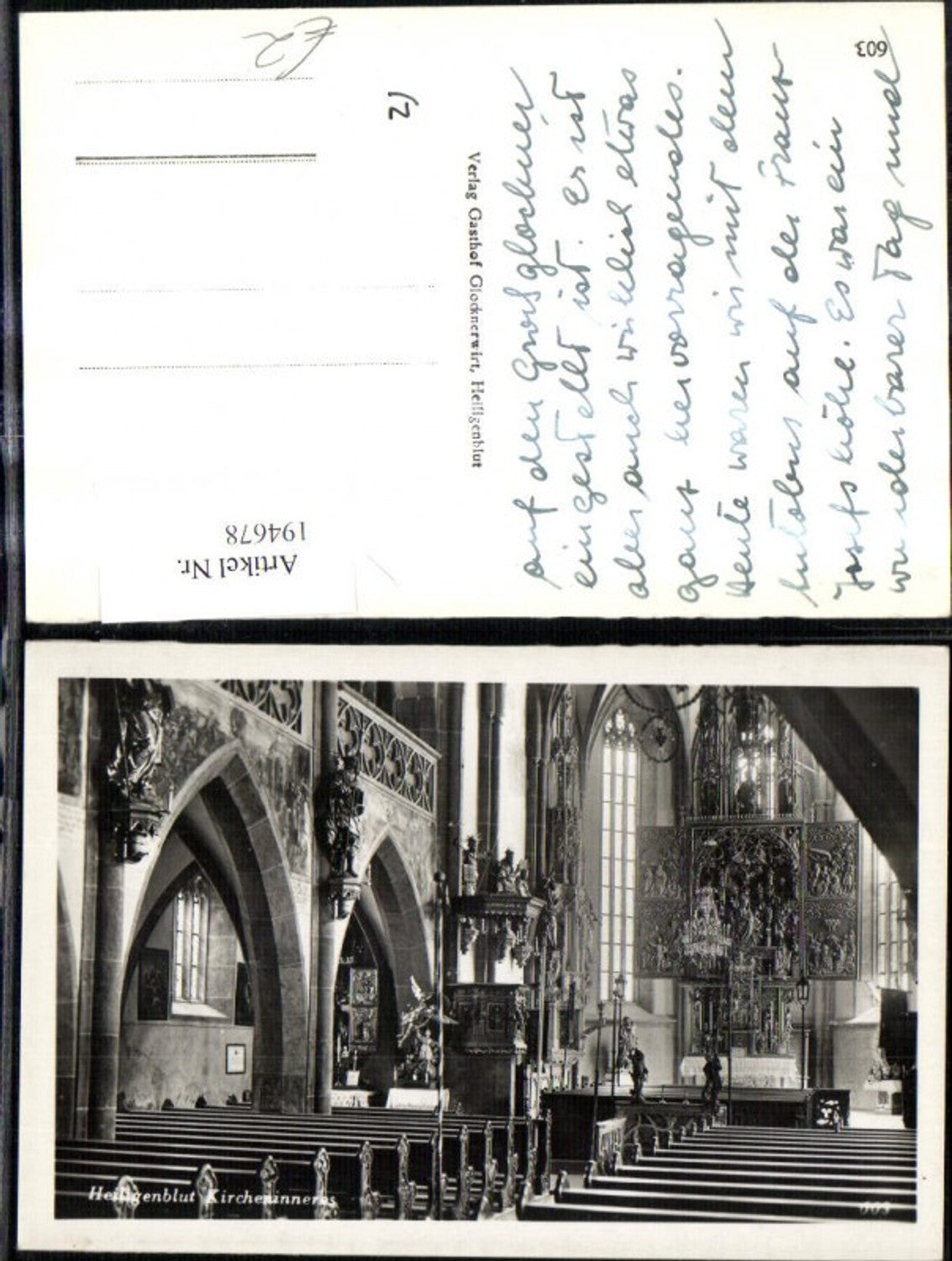 194678,Foto Ak Heiligenblut Inneres d. Kirche Altar