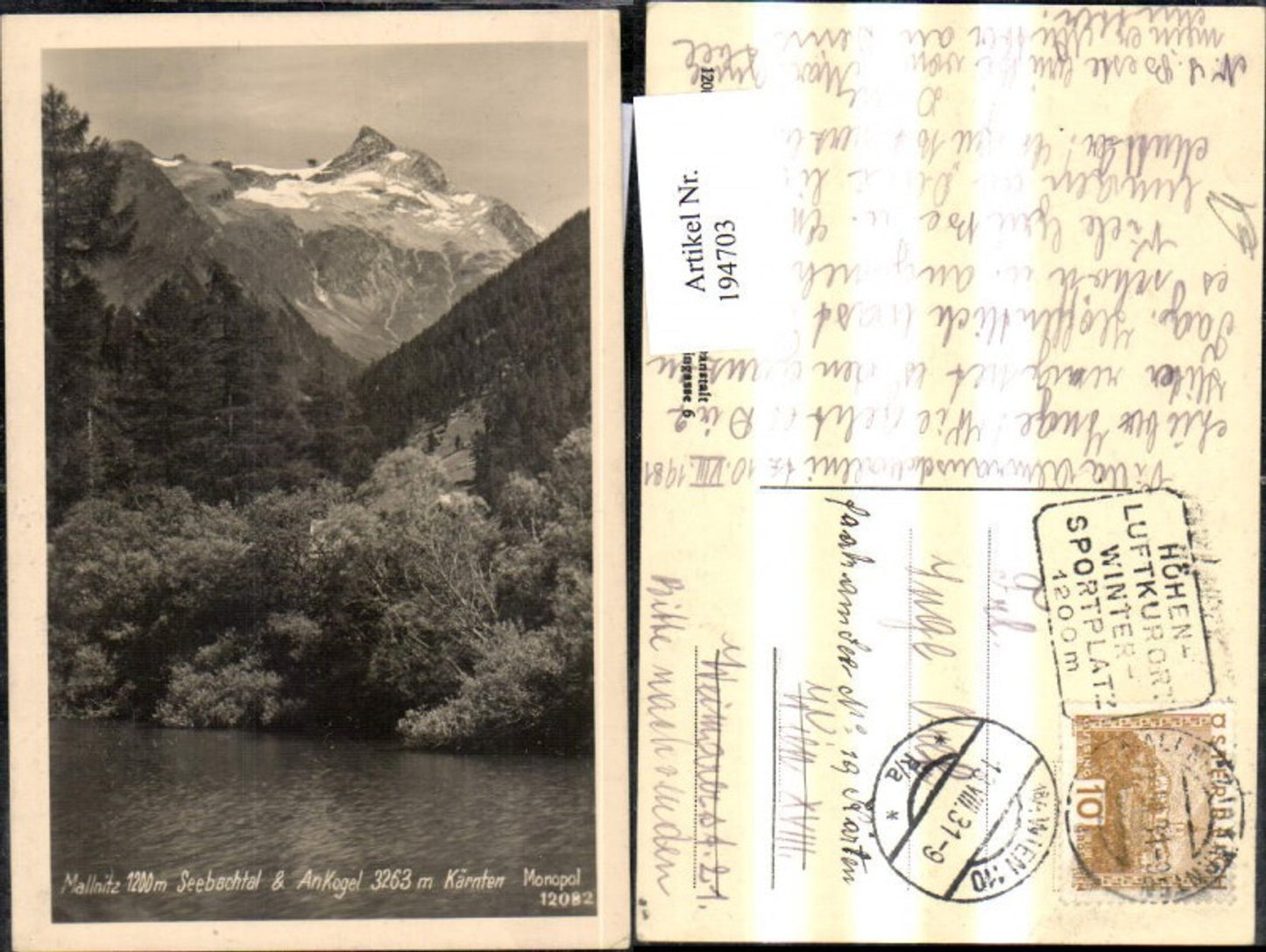 194703,Foto Ak Mallnitz Seebachtal u. Ankogel