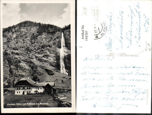 194707,Foto Ak Pension Faller m. Fallbach i. Maltatal Gmünd i. Kärnten Wasserfall