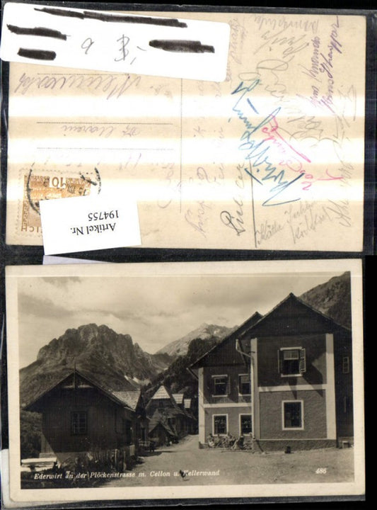 194755,Foto Ak Kötschach-Mauthen Ederwirt a. d. Plöckenstrasse m. Cellon u. Kellerwand