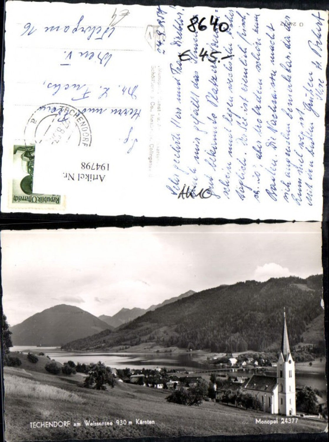 194798,Techendorf a. Weissensee Ansicht m. Kirche
