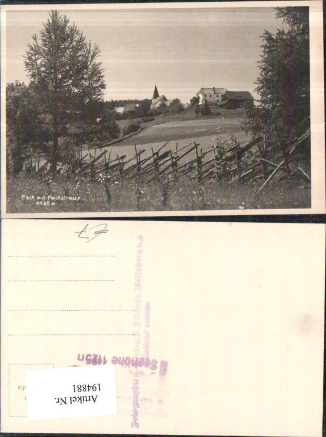 194881,Foto Ak Pack a. d. Packstrasse Holzzaun i. Vordergrund Edelschrott Preitenegg