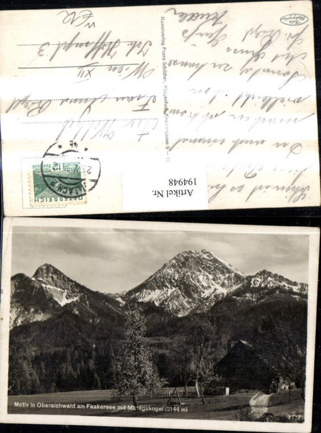 194948,Motiv in Oberaichwald am Faakersee m. Mittagskogel b. Finkenstein am Faaker See