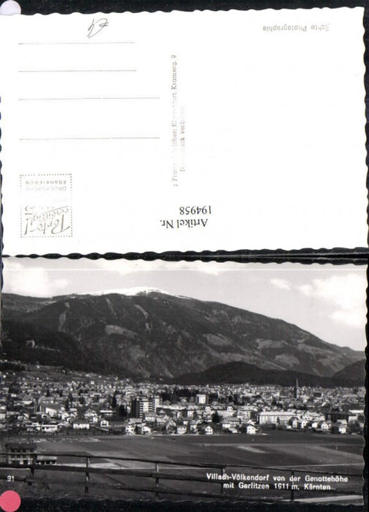194958,Villach-Völkendorf Totale v. d. Genottehöhe m. Gerlitzen