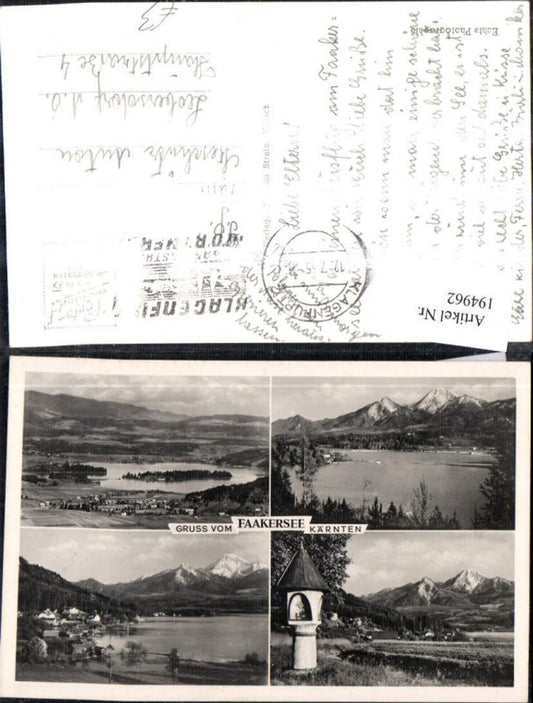 194962,Gruß vom Faakersee Totale See Mehrbildkarte