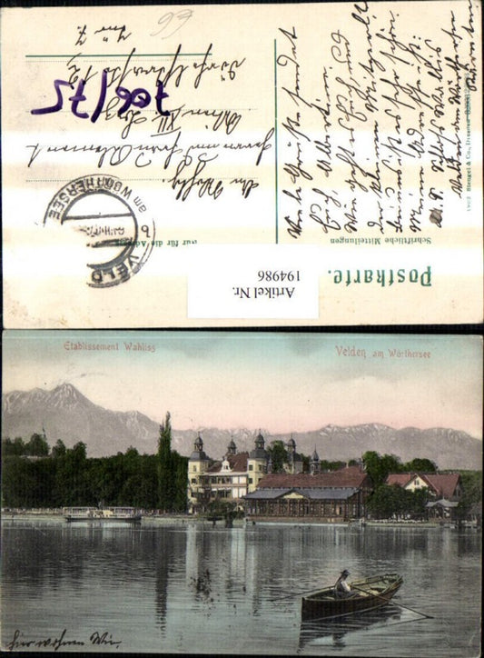 194986,Velden am Wörthersee Etablissement Wahliss Schloss Boot Ruderboot