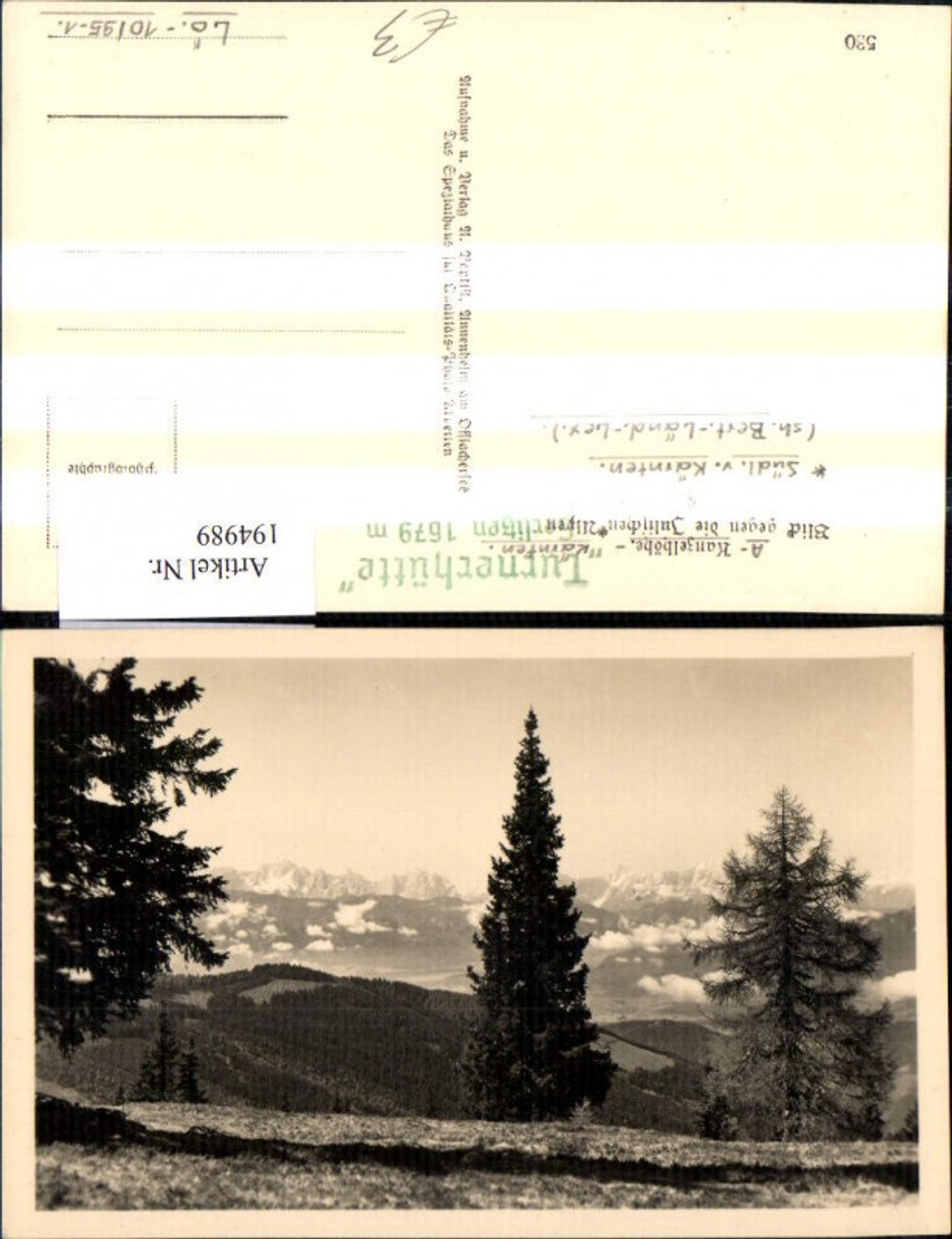 194989,Kanzelhöhe Blick geg. d. Julischen Alpen b. Villach