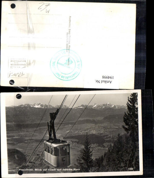 194998,Kanzelbahn Blick auf Villach u. Julische Alpen Seilschwebebahn