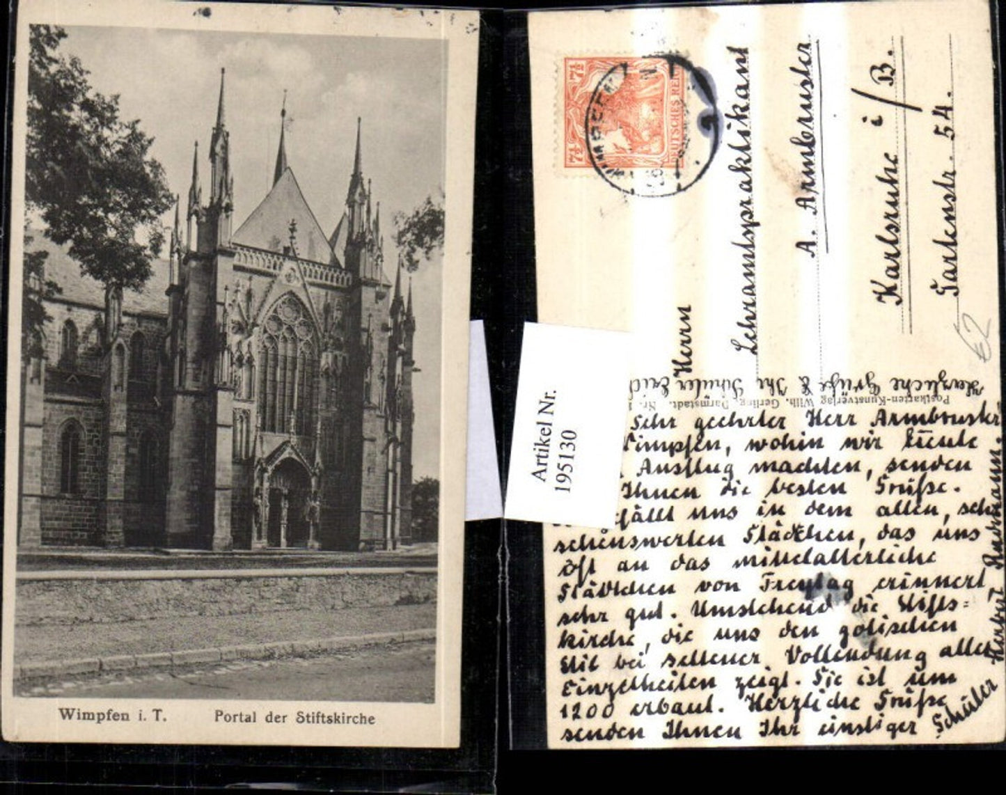 195130,Wimpfen im Tal Portal der Stiftskirche Kirche