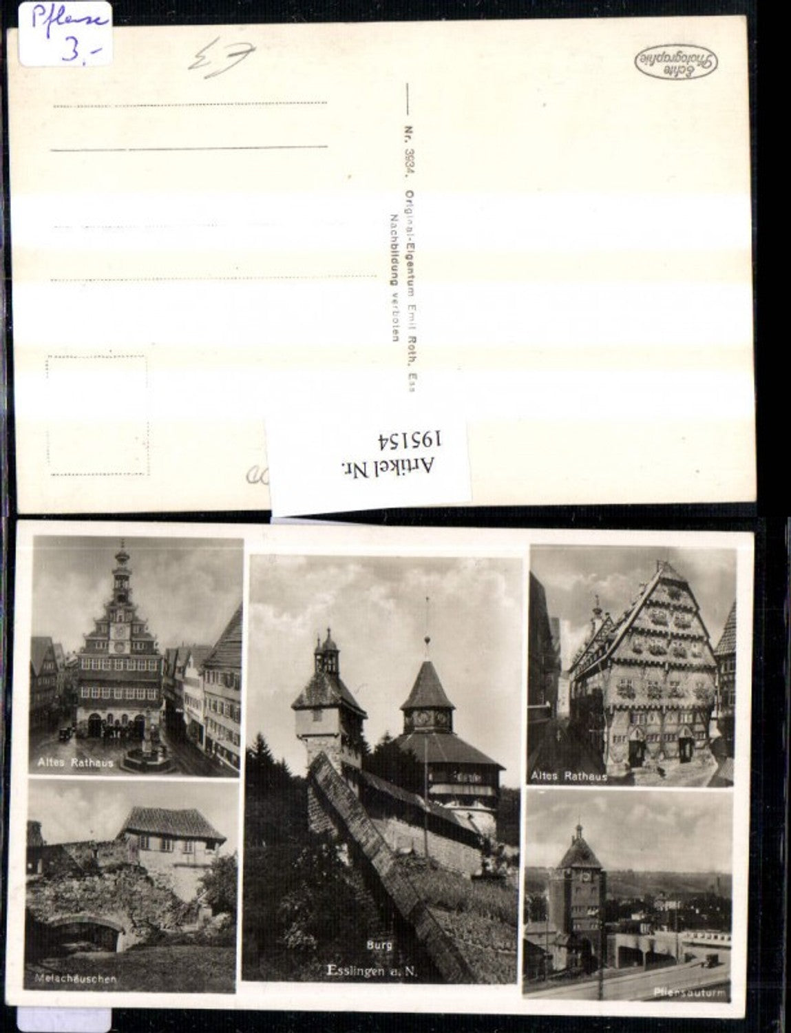 195154,Esslingen am Neckar Burg Altes Rathaus Pliensauturm Melachäuschen Mehrbildkarte