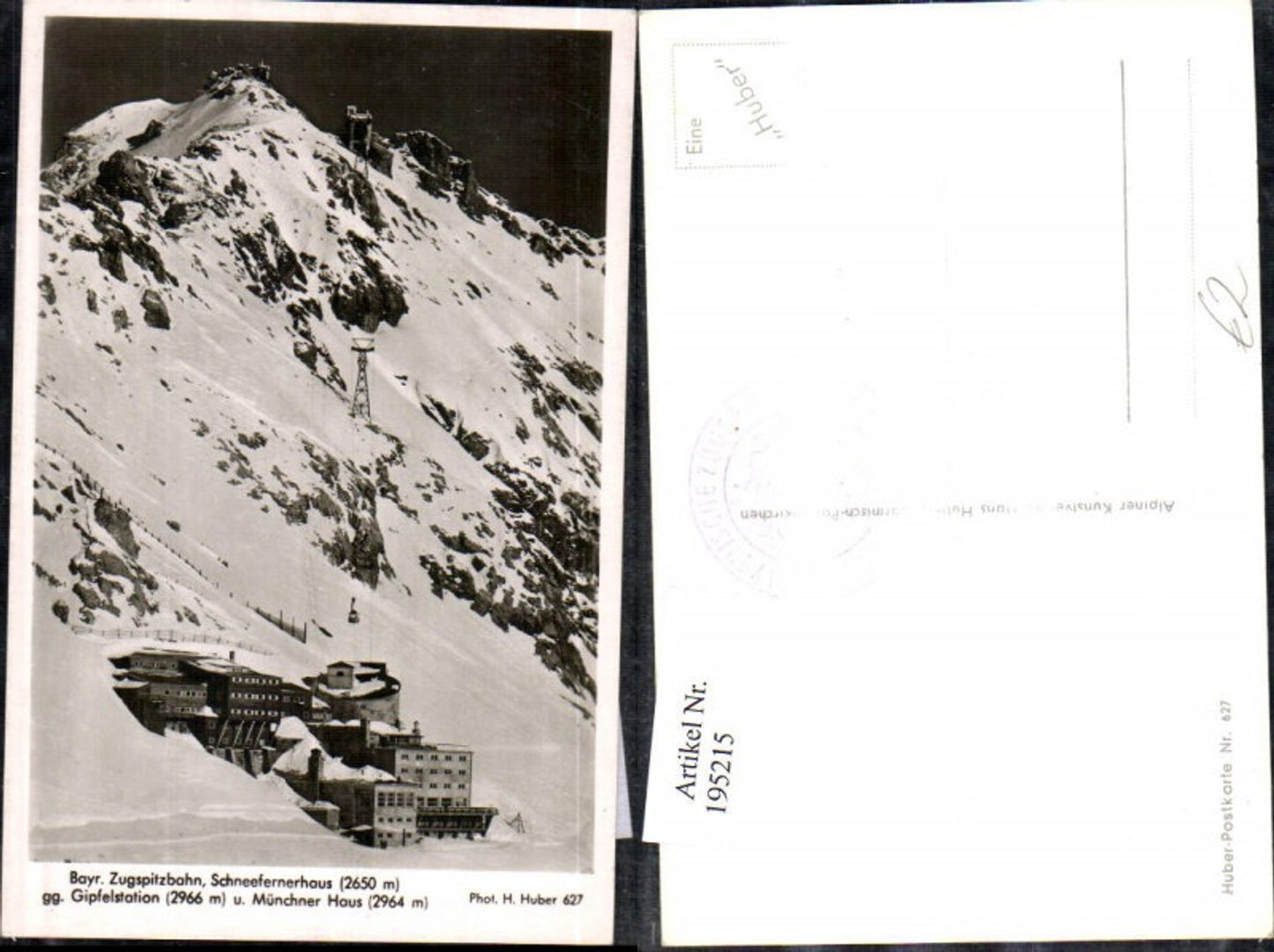 195215,Bayrische Zugspitzbahn Schneefernerhaus geg. Gipfelstation u. Müncher Haus Winterbild