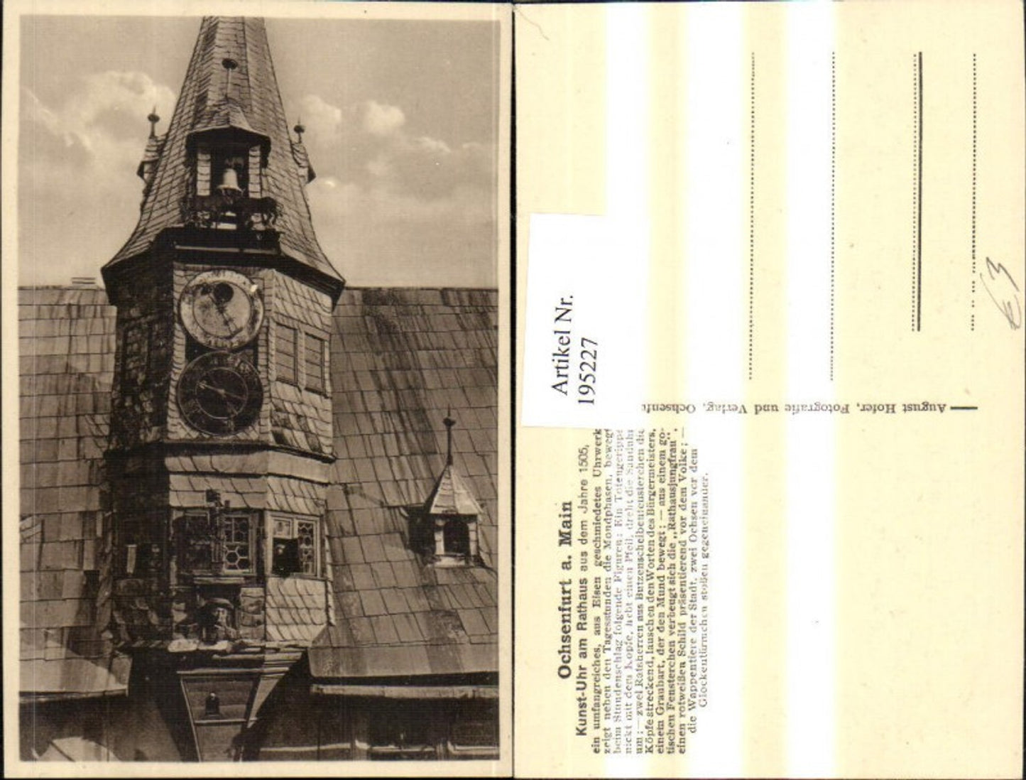 195227,Ochsenfurt am Main Kunst-Uhr am Rathaus