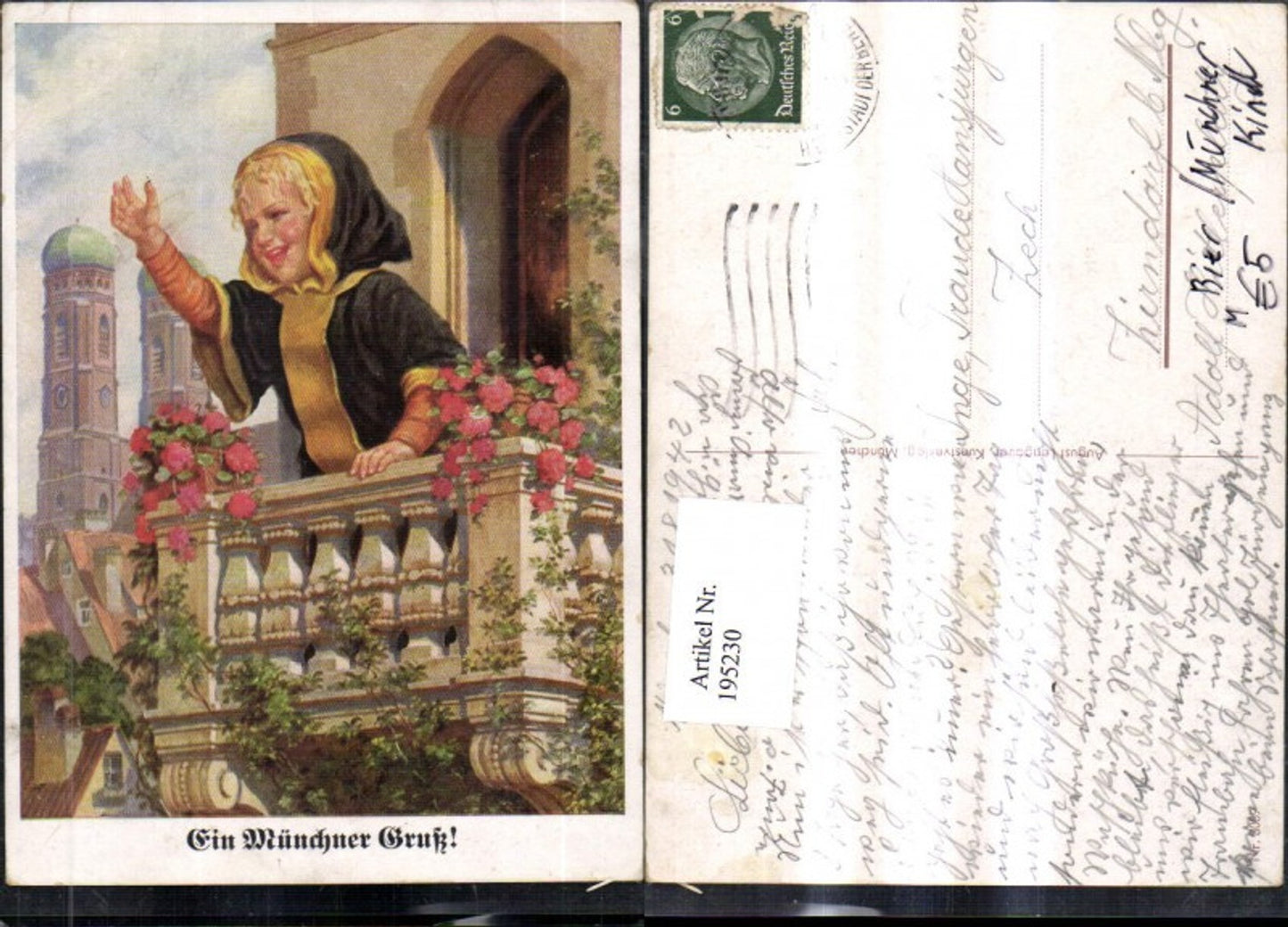 195230,Ein Müncher Gruß Mädchen Kind Balkon