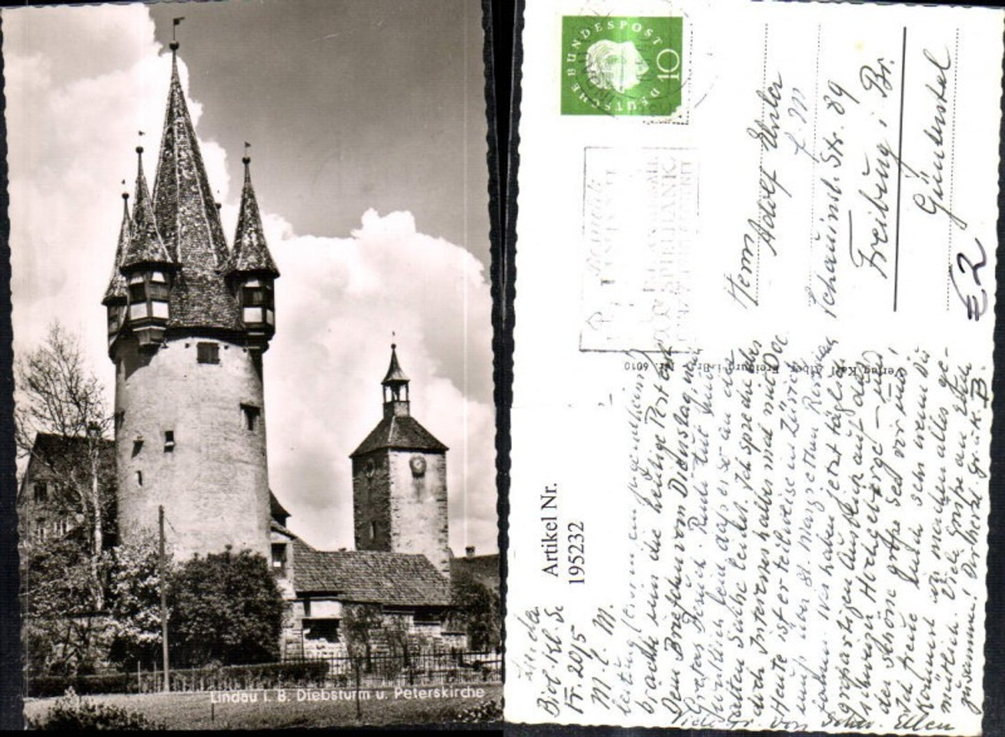 195232,Lindau im Breisgau Diebsturm Turm u. Peterskirche Kirche