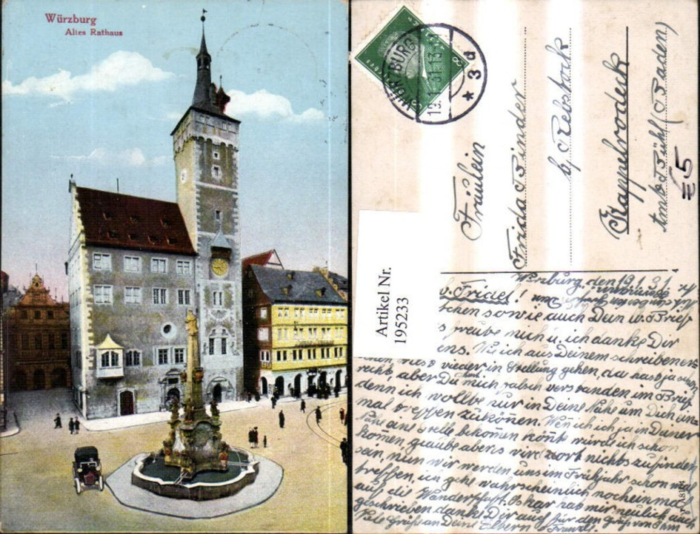 195233,Würzburg Altes Rathaus Säule