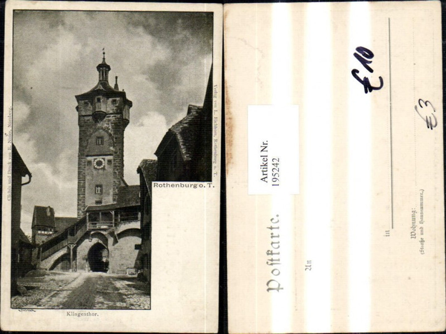 195242,Rothenburg ob der Tauber Klingenthor Tor Turm