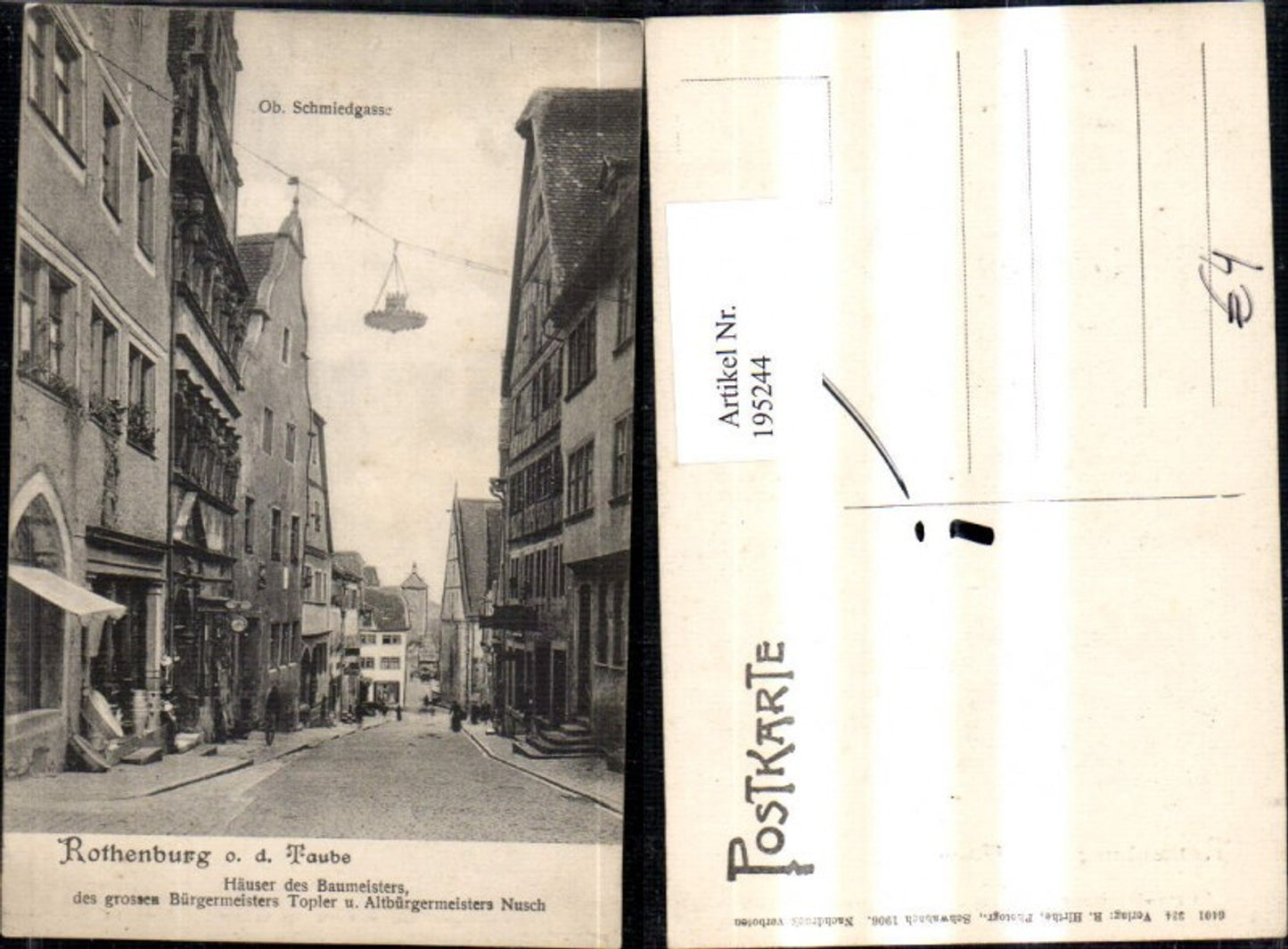 195244,Rothenburg ob d. Taube Obere Schmiedgasse Straßenansicht