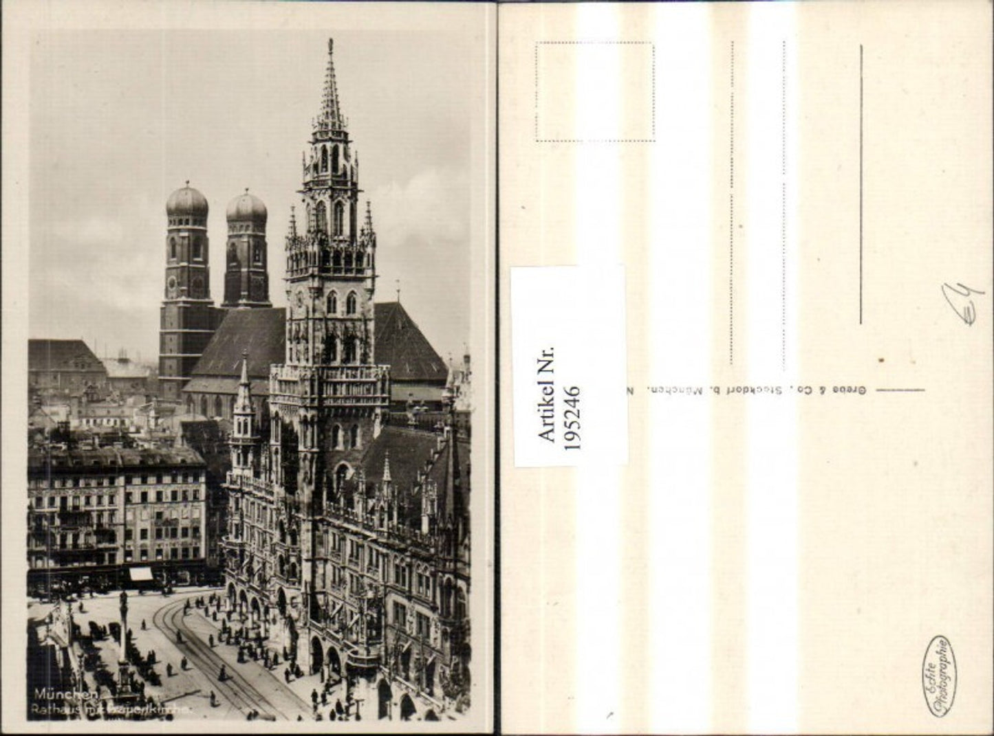 195246,München Rathaus m. Frauerlkirche Kirche
