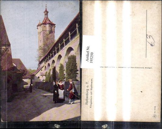 195250,Rothenburg ob der Tauber Klingenturm Turm m. Stadtmauer