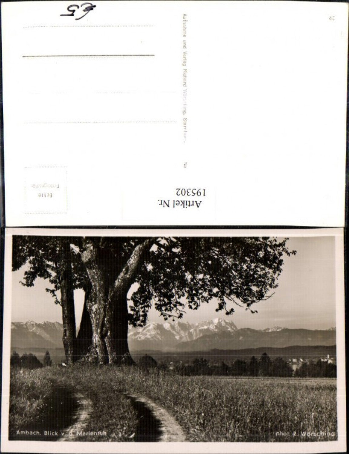 195302,Ambach Blick v. d. Marienruh Foto Ak