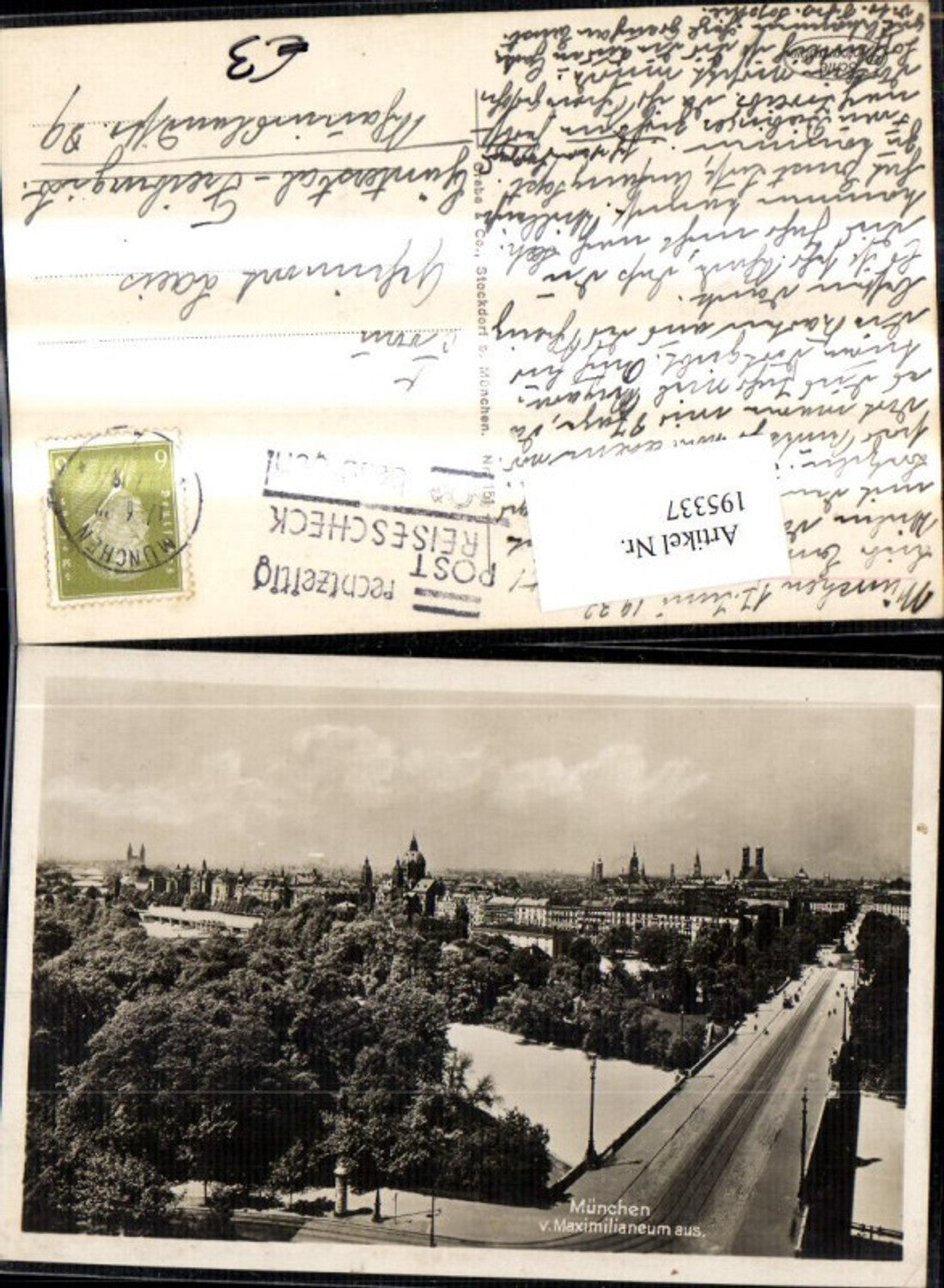 195337,München v. Maximilianeum aus Brücke