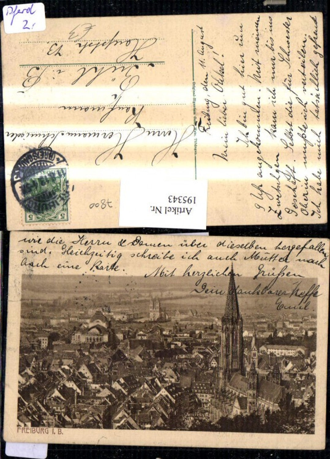 195343,Freiburg i. Breisgau Teilansicht m. Münster Kirche