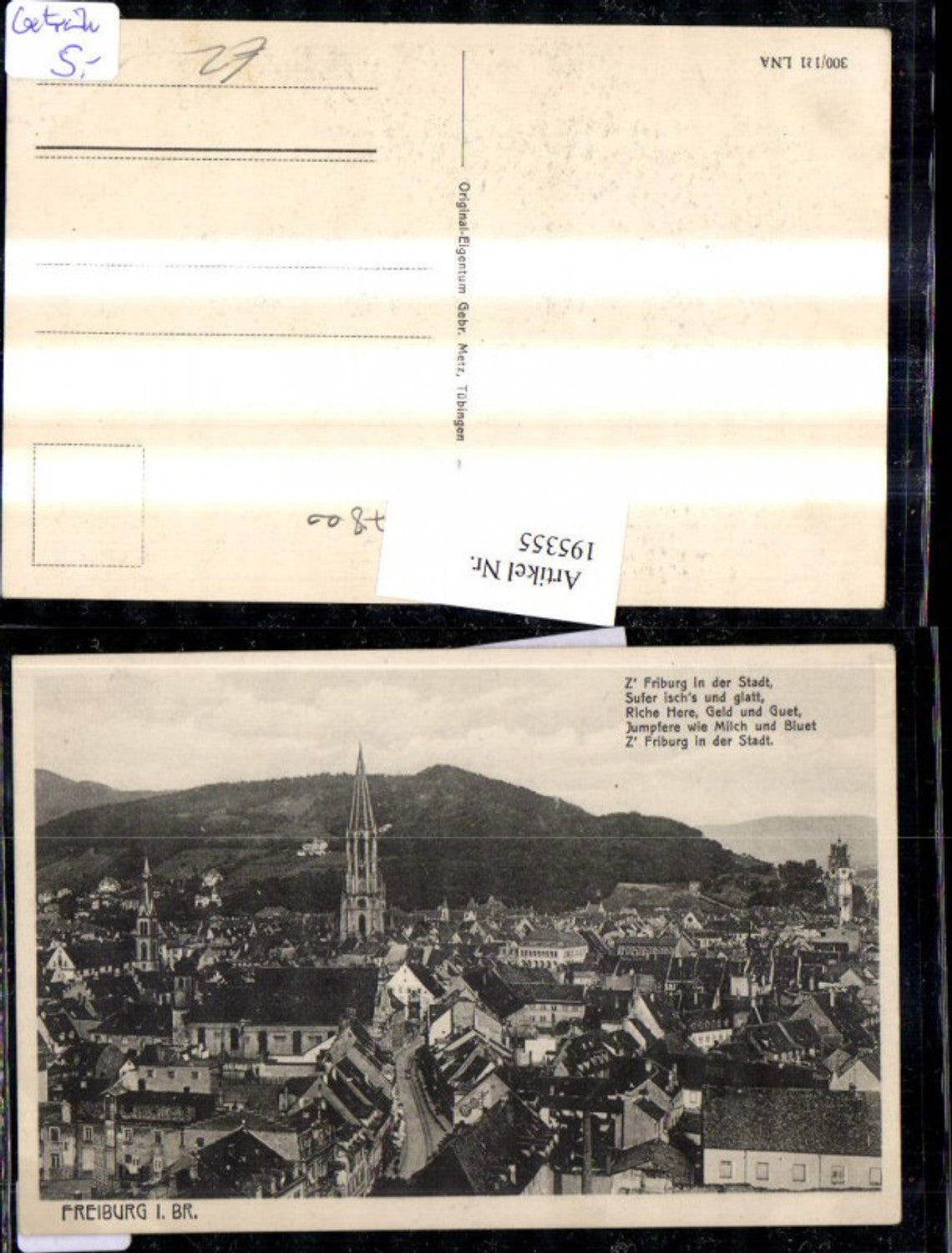195355,Freiburg i. BreisgauTeilansicht m. Münster Kirche Spruch Text