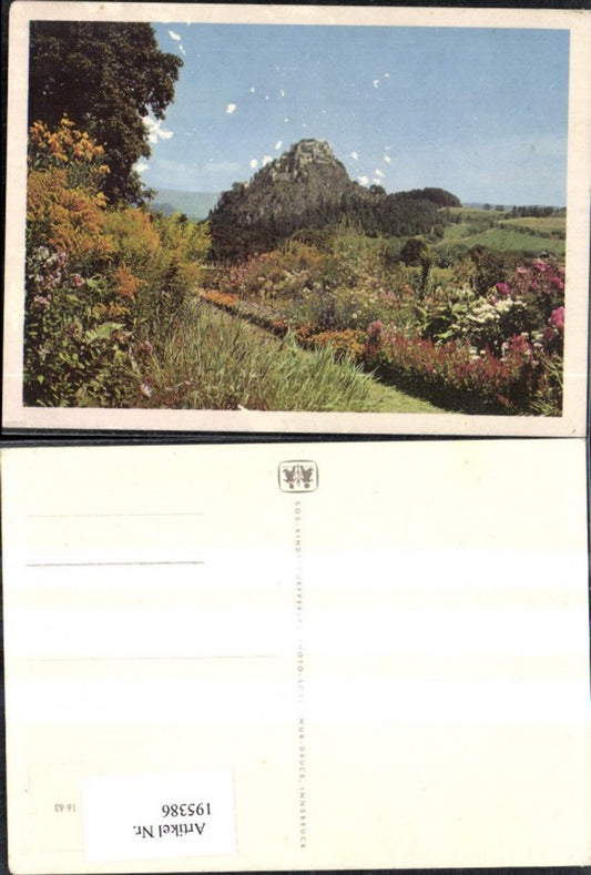 195386, SOS Children's Village 16/63 Landscape with castle in the background, flowers