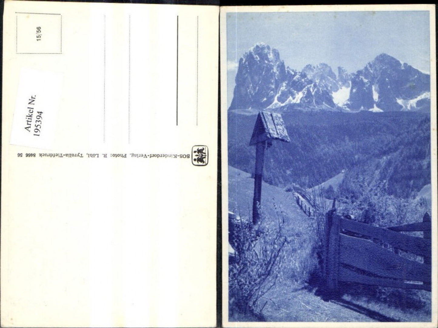 195394, SOS Children's Village 15/56 wayside shrine wooden fence in mountain landscape