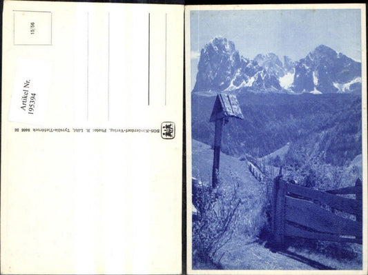 195394, SOS Children's Village 15/56 wayside shrine wooden fence in mountain landscape