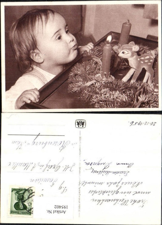 195402, SOS Children's Village Child with Advent wreath, candles, deer figurine