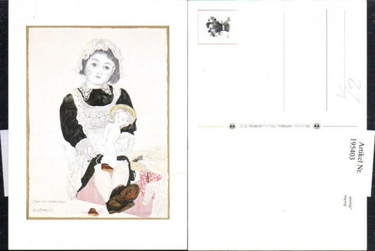 195403, SOS Children's Village drawing by Elmar Peintner, seated doll with small doll