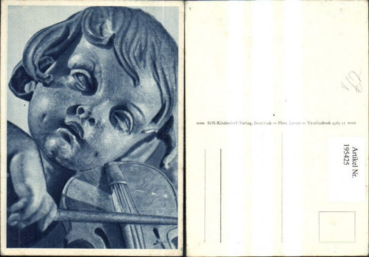 195425,SOS Kinderdorf Engel Kind m. Geige Statue