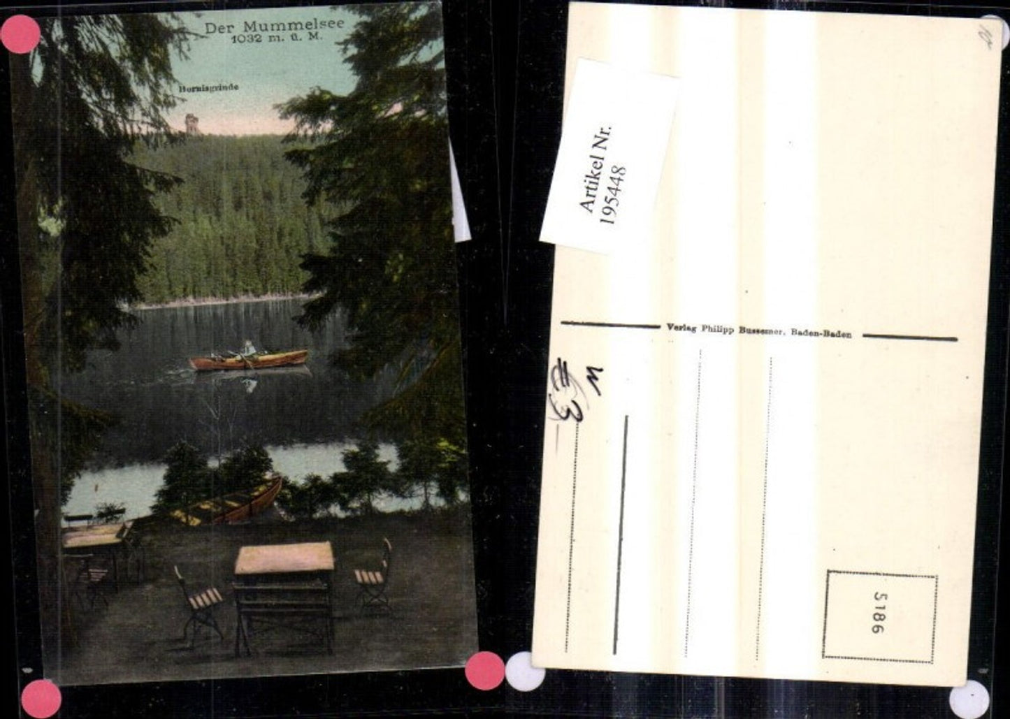 195448,Der Mummelsee Hornisgrinde Ruderboot Boot b. Seebach