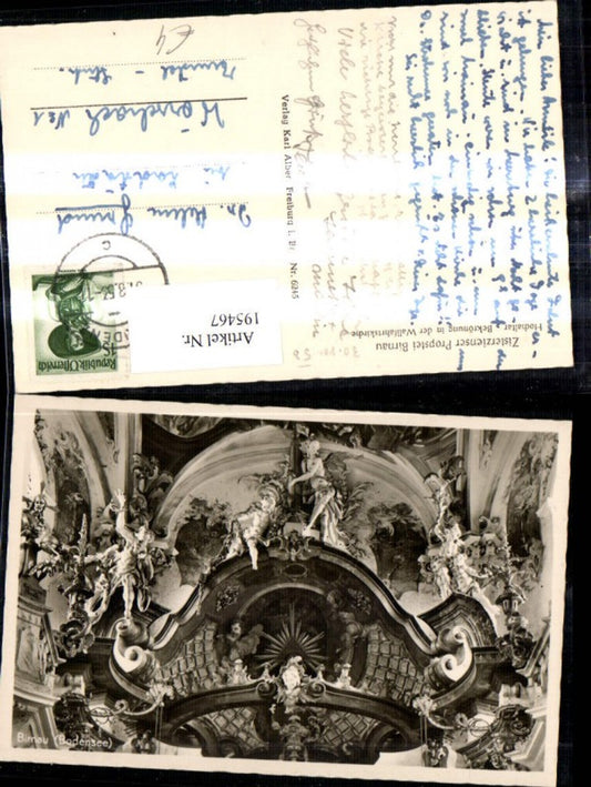195467,Birnau Zisterzienser Propstei Hochaltar Bekrönung i. d. Wallfahrtskirche b. Nußdorf (Überlingen)
