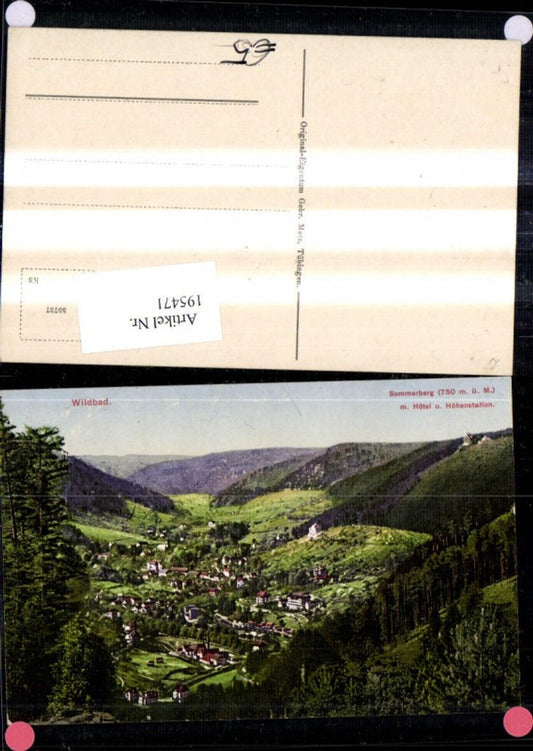195471, Wildbad Bad Wildbad Sommersberg with hotel and mountain station