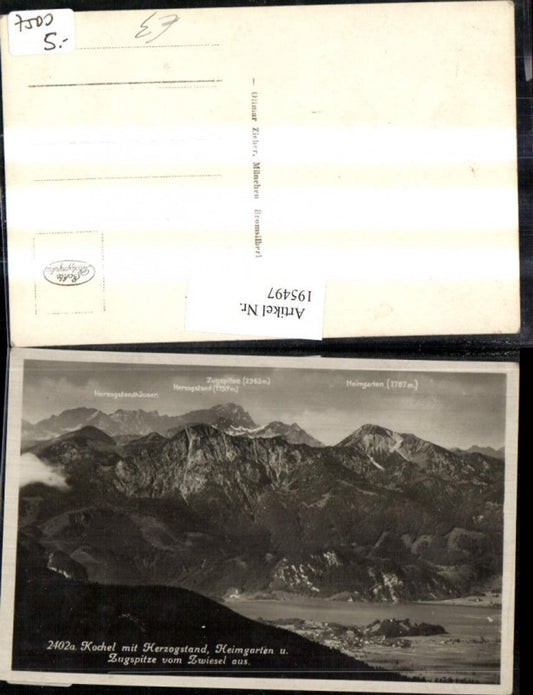 195497,Kochel m. Herzogstand Heimgarten u. Zugspitze v. Zwiesel aus