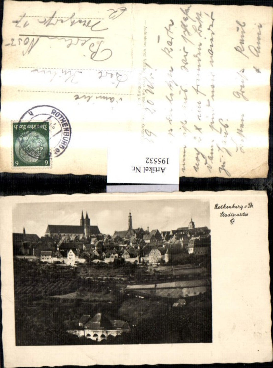 195532,Rotehnburg ob der Tauber Stadtpartie Teilansicht