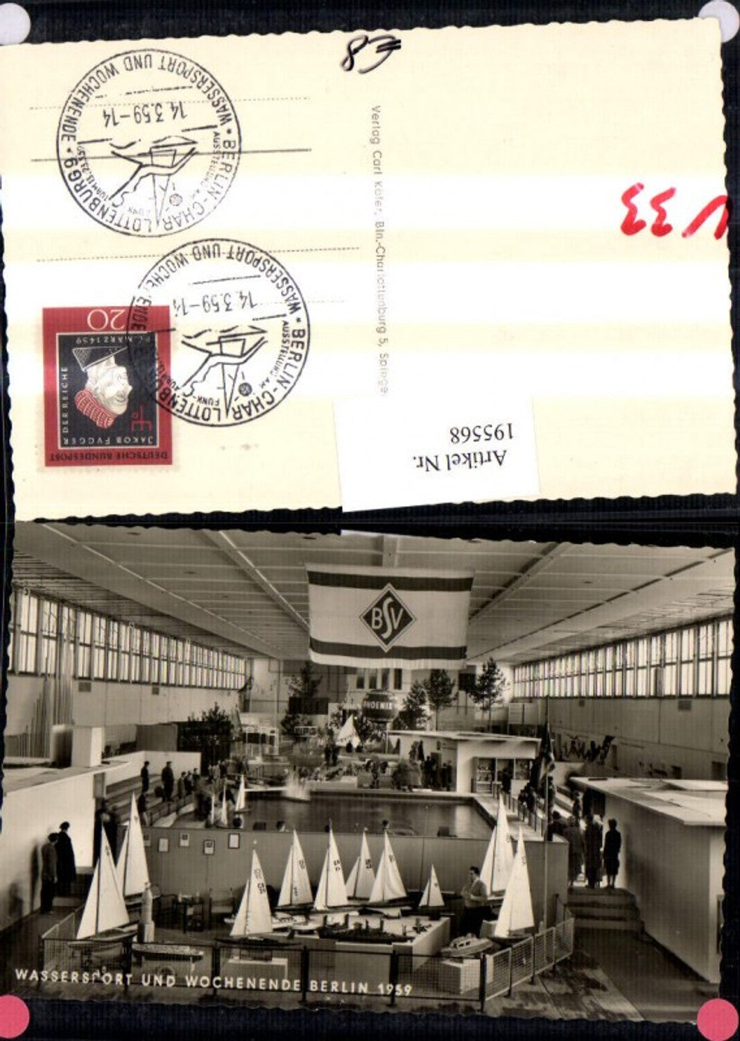 195568,Wassersport u. Wochenende Berlin 1959 Innenansicht Segelboote