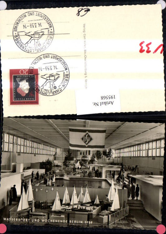 195568,Wassersport u. Wochenende Berlin 1959 Innenansicht Segelboote