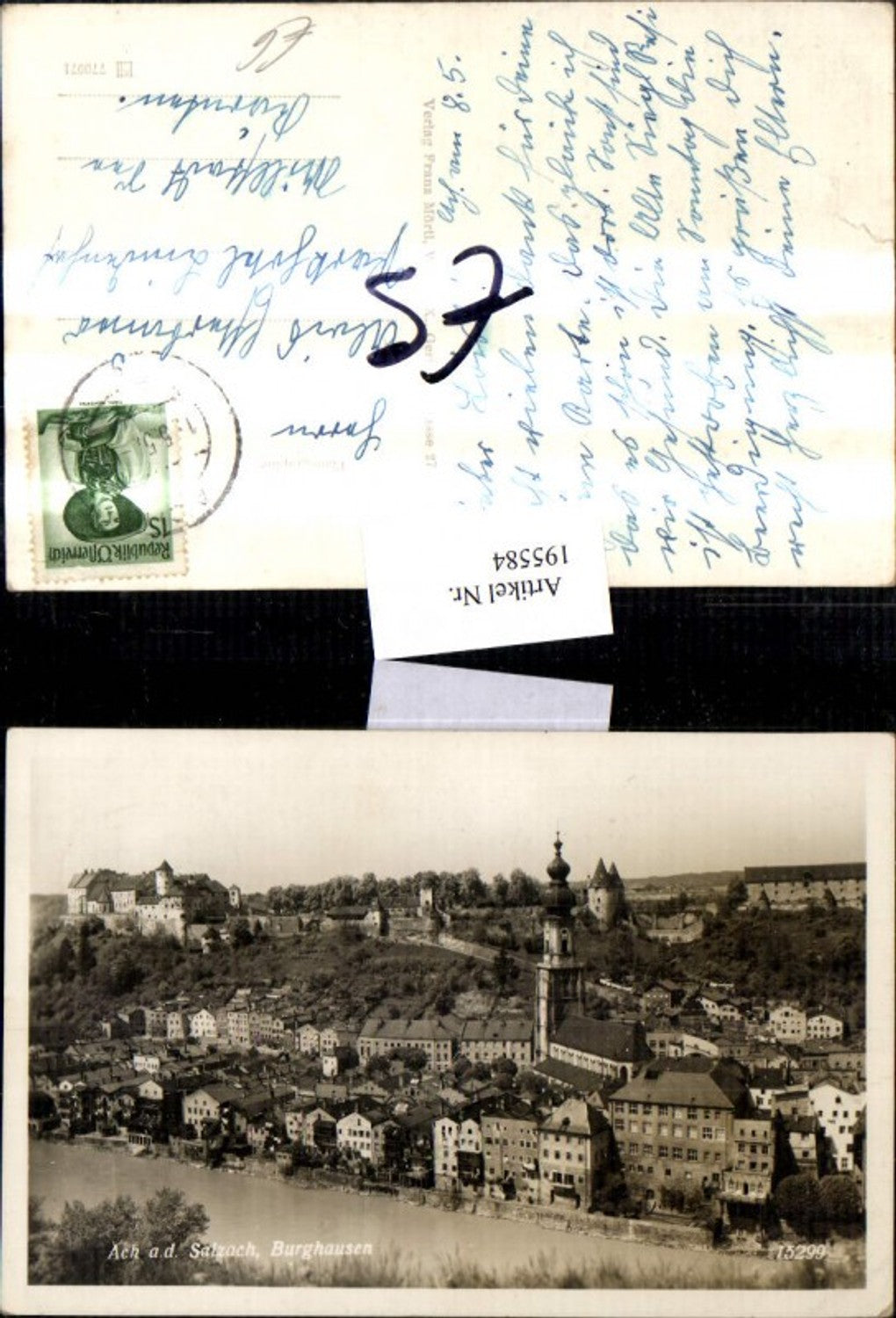 195584,Ach a. d. Salzach Burghausen Totale Kirche Burg