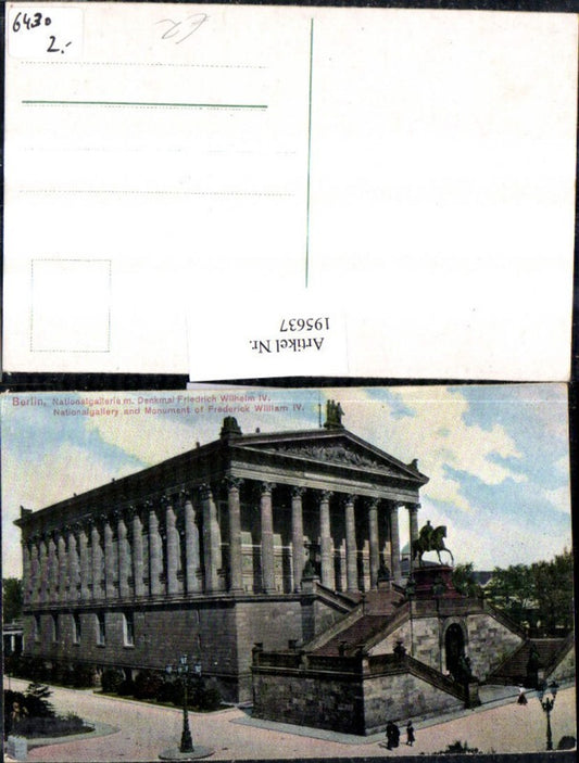 195637,Berlin Nationalgallerie m. Denkmal Friedrich Wilhelm 4