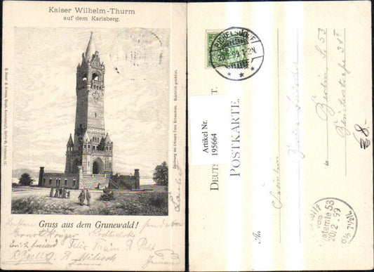 195664, Berlin Charlottenburg Grunewald Kaiser Wilhelm-Turm Karlsberg